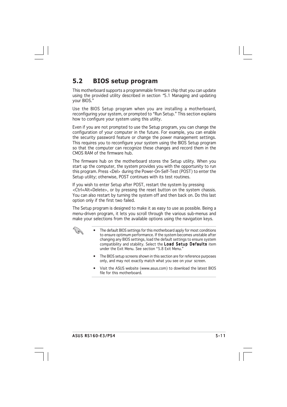 2 bios setup program | Asus 1U Rackmount Barebone Server RS160-E3/PS4 User Manual | Page 73 / 140