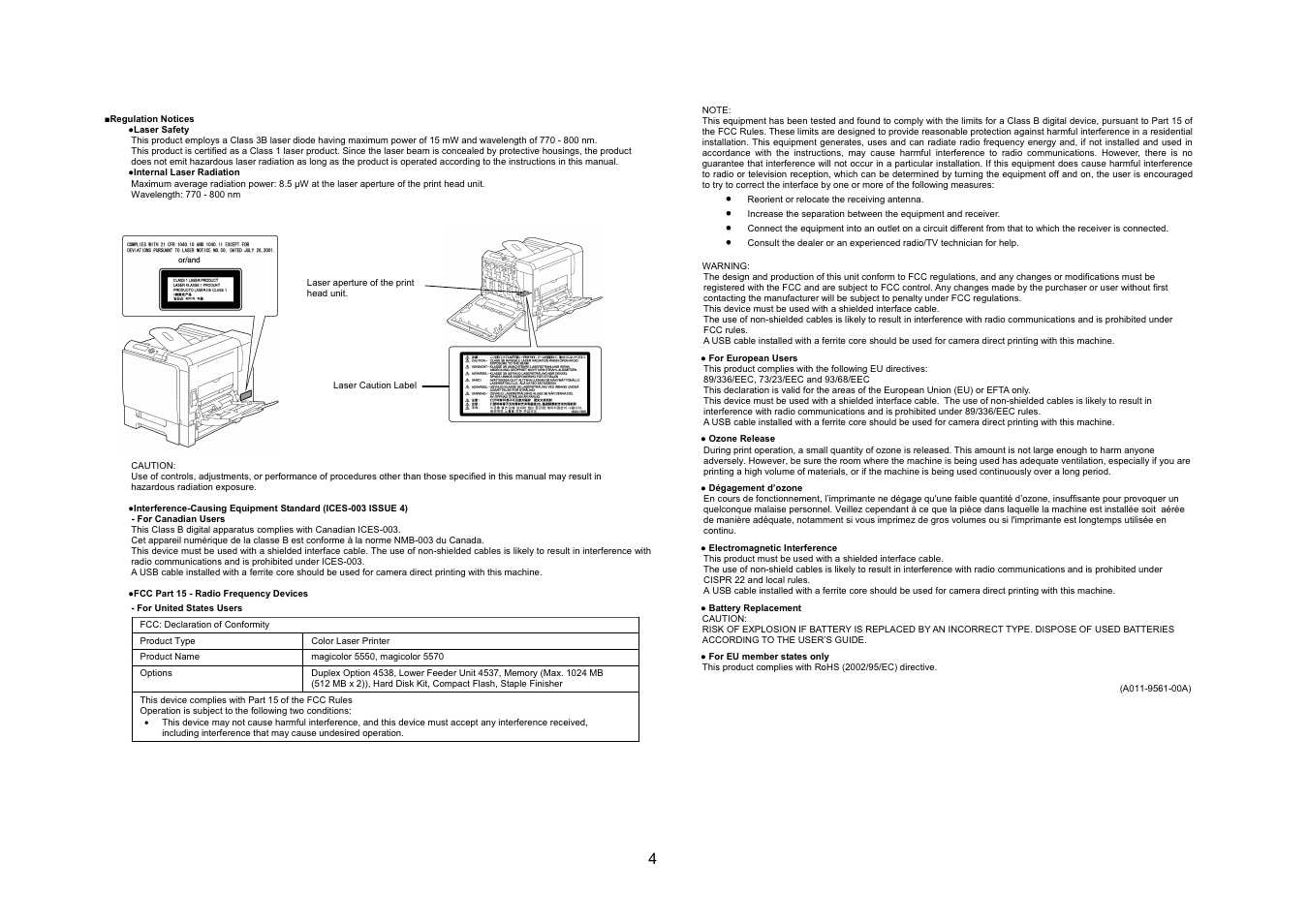 Konica Minolta magicolor 5550 User Manual | Page 3 / 48