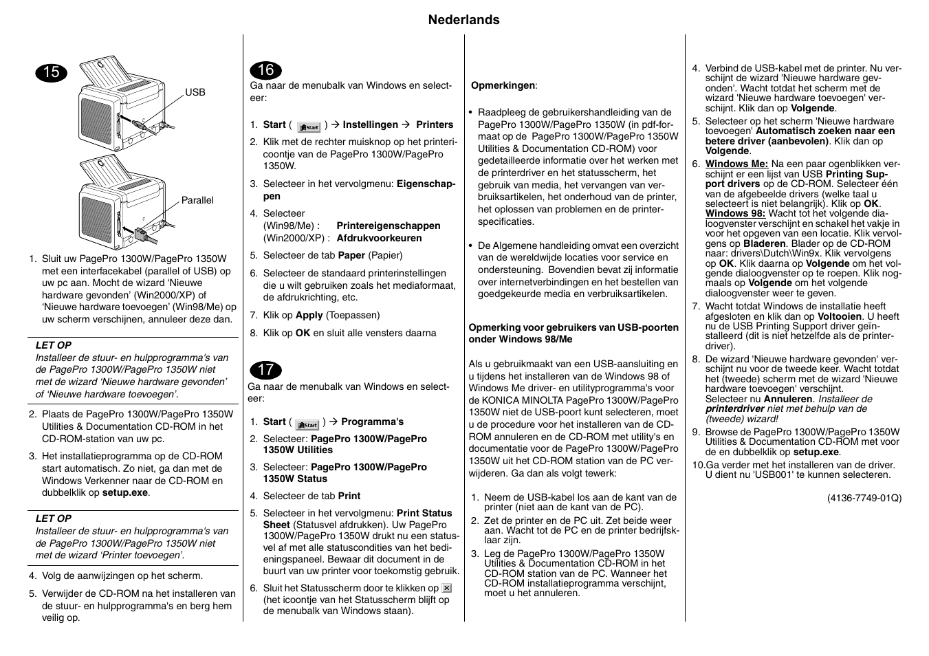 Konica Minolta PagePro 1350W User Manual | Page 16 / 22