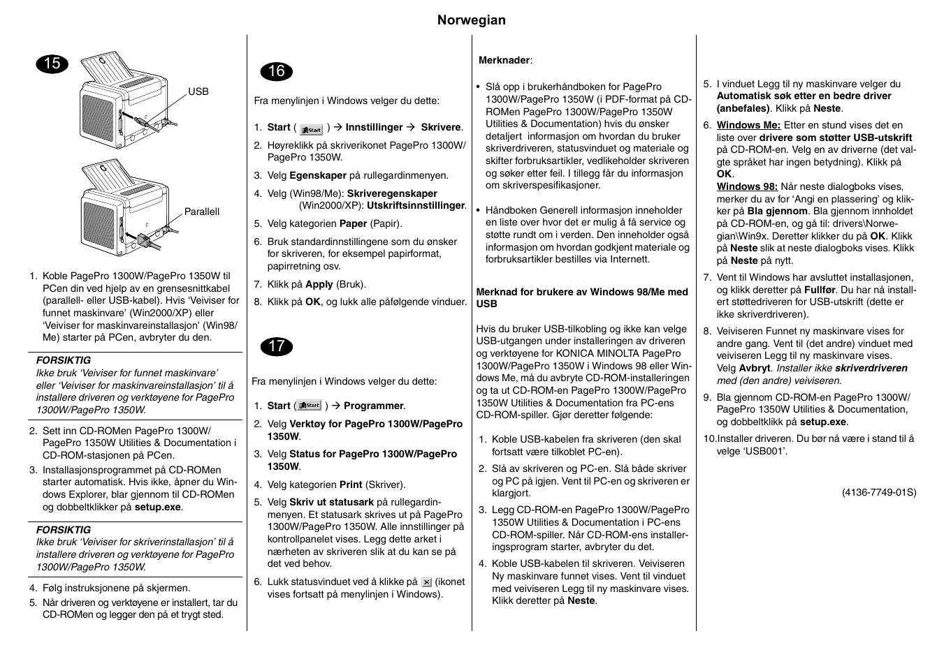 Konica Minolta PagePro 1350W User Manual | Page 18 / 22