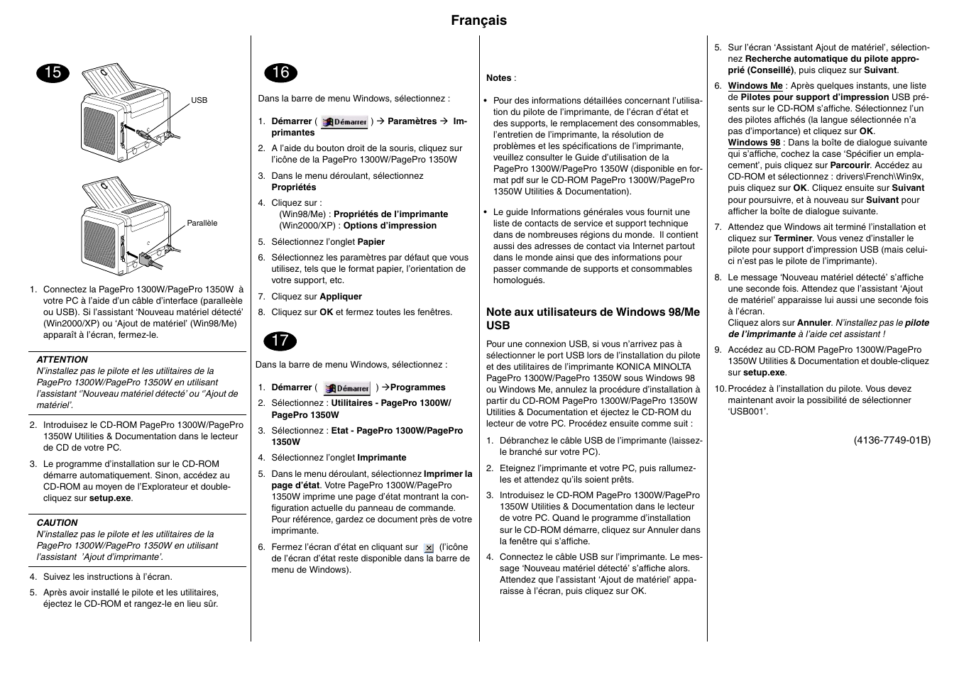 Français | Konica Minolta PagePro 1350W User Manual | Page 5 / 22