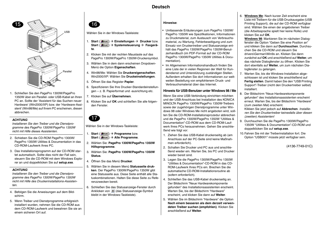 Deutsch | Konica Minolta PagePro 1350W User Manual | Page 6 / 22