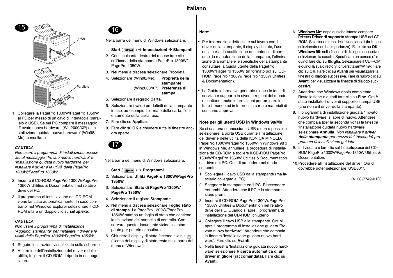 Italiano | Konica Minolta PagePro 1350W User Manual | Page 7 / 22