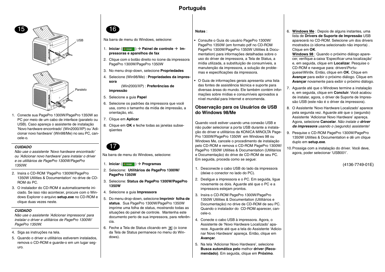 Português | Konica Minolta PagePro 1350W User Manual | Page 8 / 22