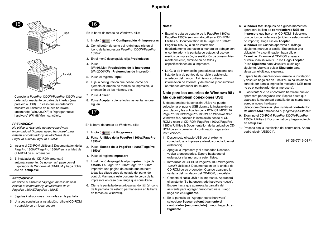 Español | Konica Minolta PagePro 1350W User Manual | Page 9 / 22