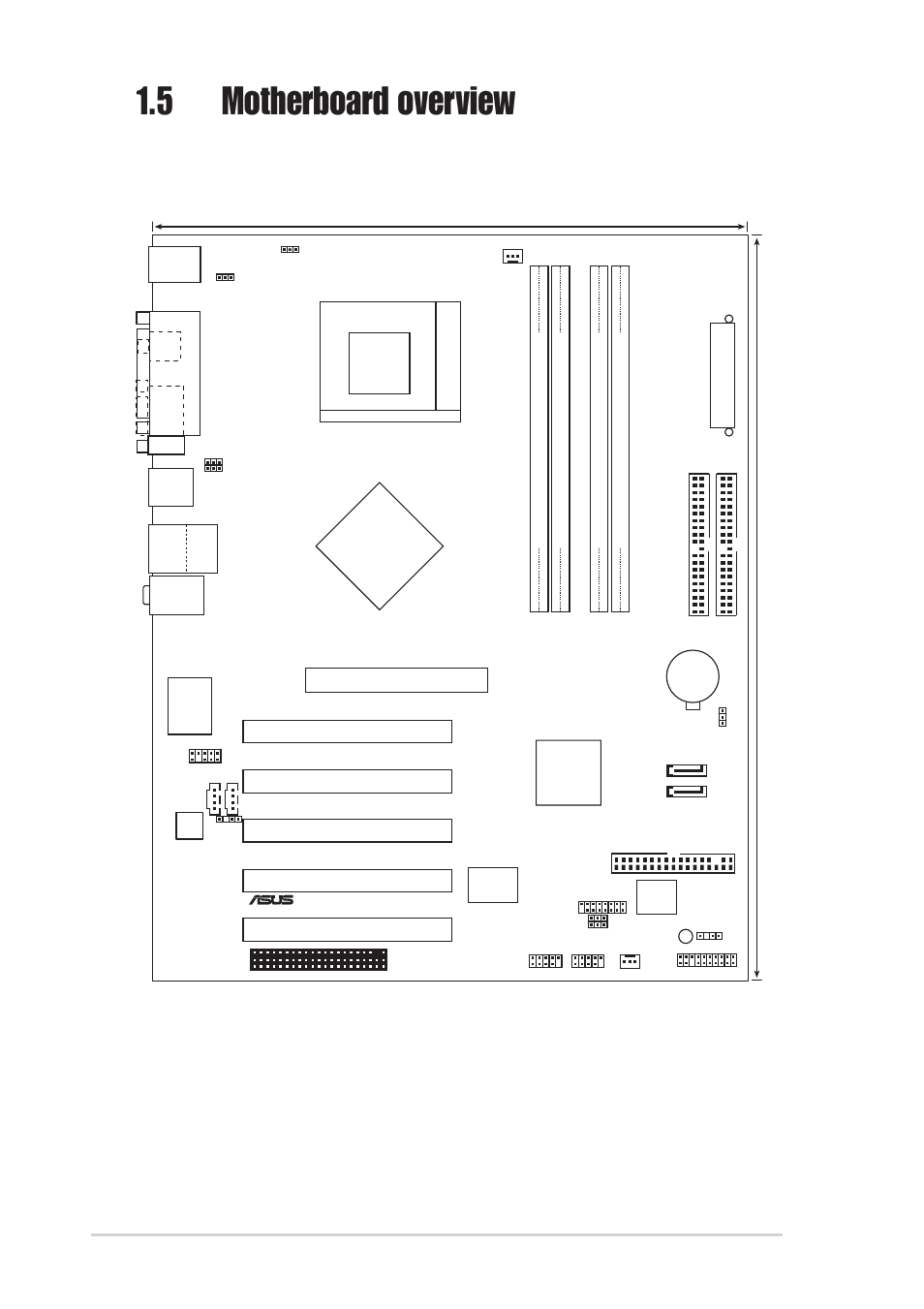 5 motherboard overview, 1 motherboard layout, 6 chapter 1: product introduction | Via kt880, Pci1, Pci2 pci3 pci4 pci5, Chipset | Asus A7V880 User Manual | Page 16 / 76