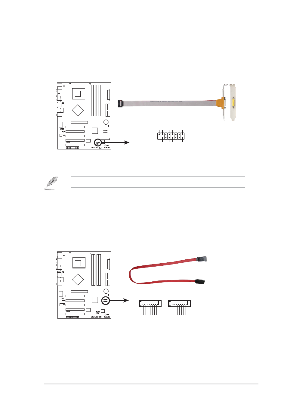 The game/midi module is purchased separately, A7v880 game connector game, A7v880 sata connectors | Sata1, Sata2 | Asus A7V880 User Manual | Page 35 / 76