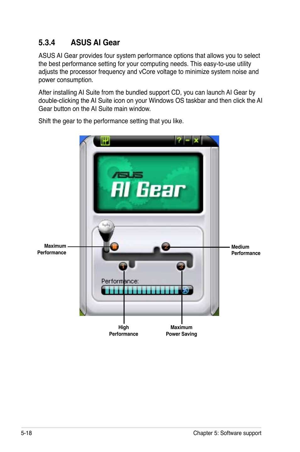 4 asus ai gear | Asus P5B-E Plus User Manual | Page 124 / 158