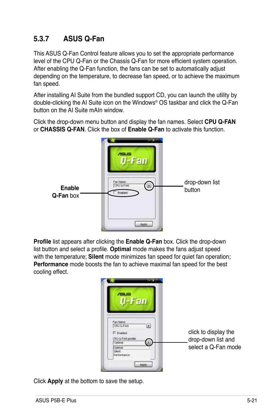 7 asus q-fan | Asus P5B-E Plus User Manual | Page 127 / 158