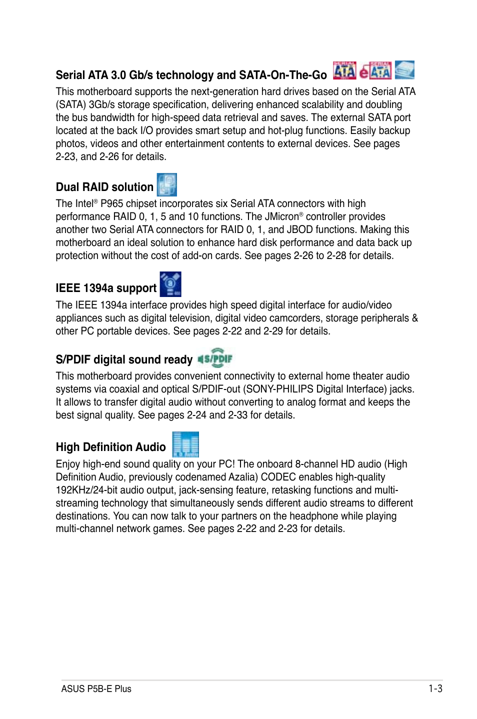 Asus P5B-E Plus User Manual | Page 19 / 158