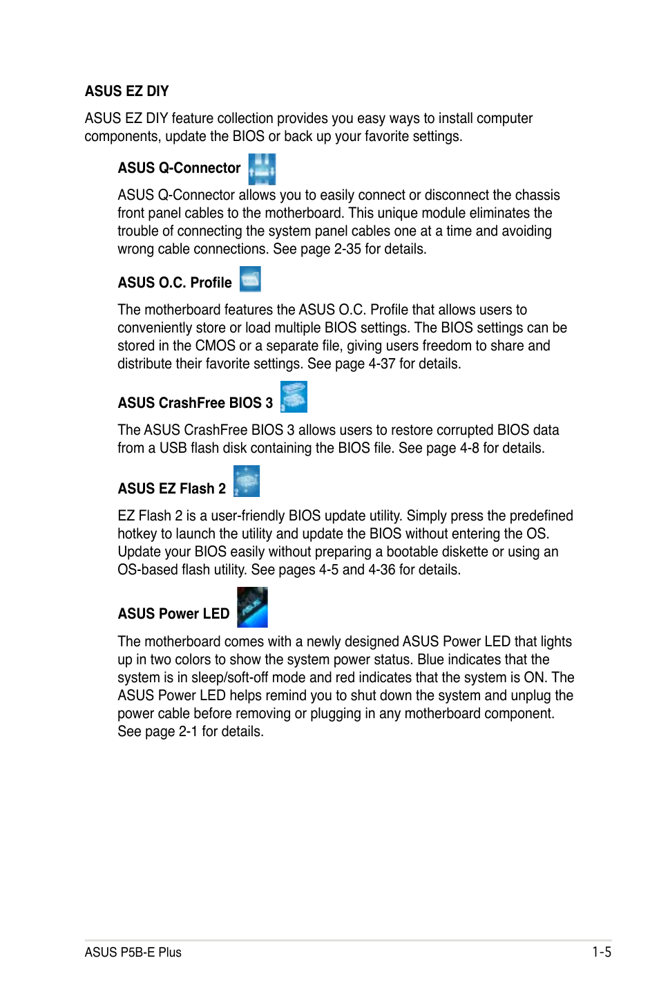 Asus P5B-E Plus User Manual | Page 21 / 158