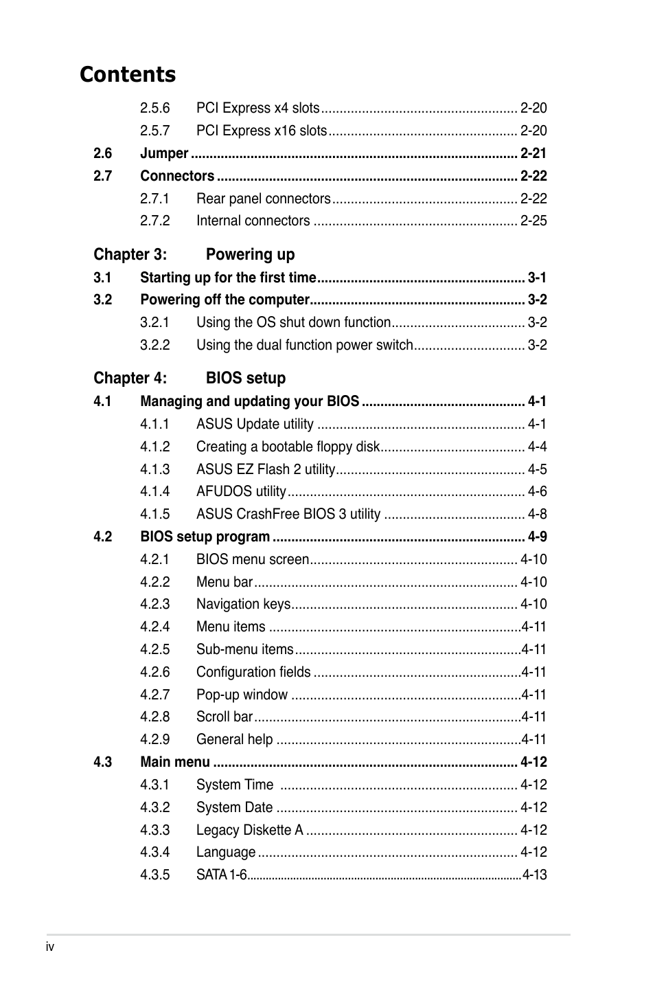 Asus P5B-E Plus User Manual | Page 4 / 158