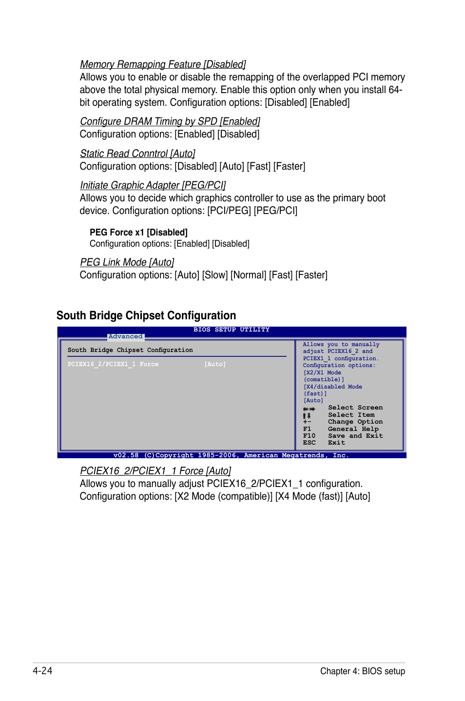 South bridge chipset configuration | Asus P5B-E Plus User Manual | Page 90 / 158