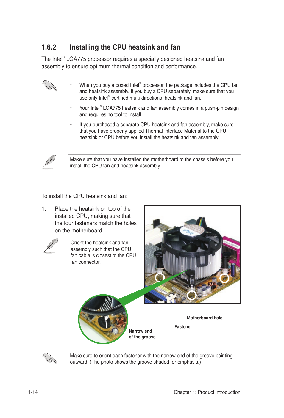 2 installing the cpu heatsink and fan | Asus P5B-VM DO User Manual | Page 26 / 100