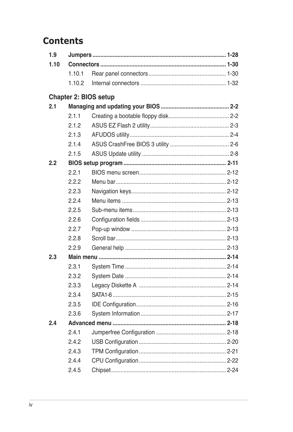 Asus P5B-VM DO User Manual | Page 4 / 100