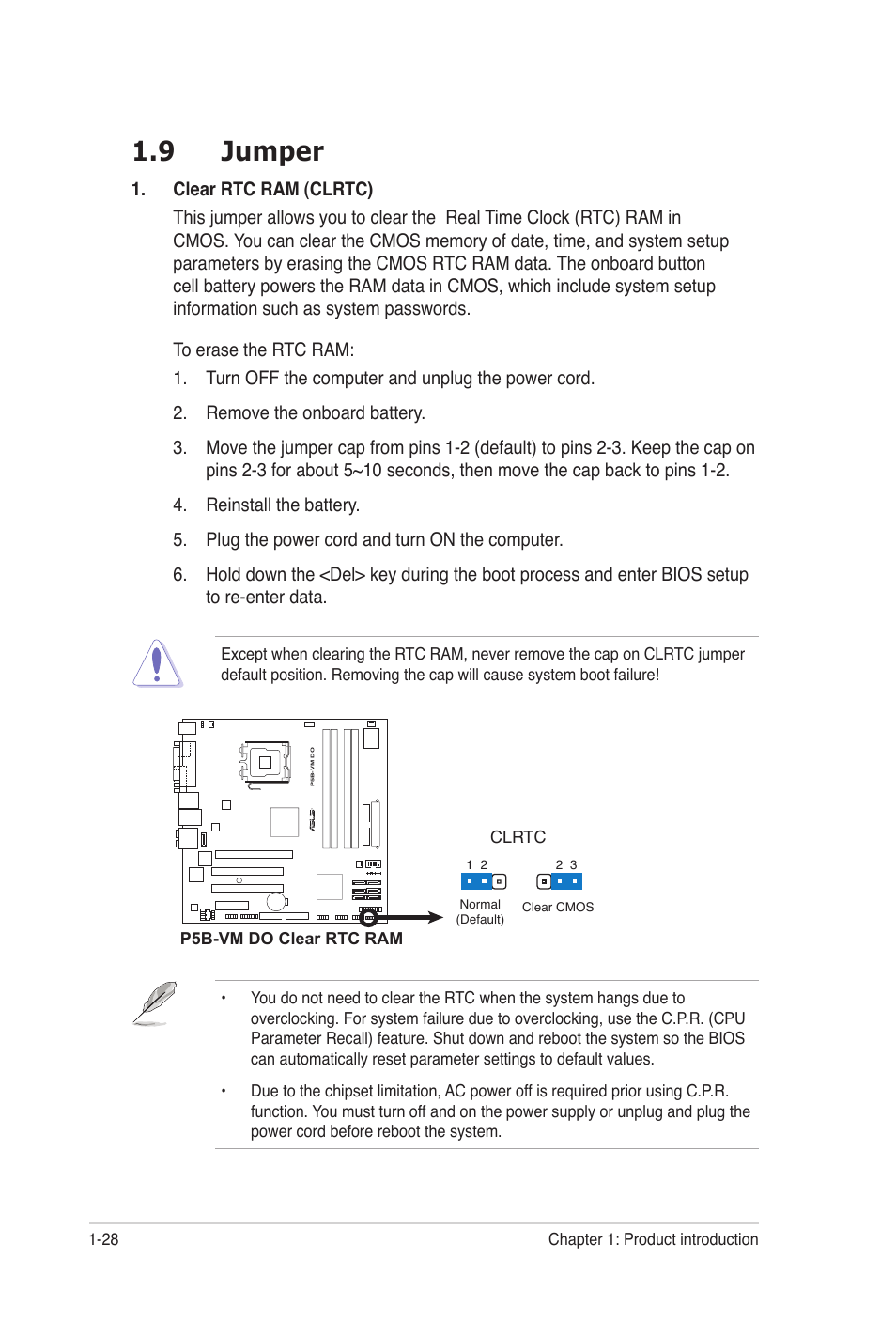 9 jumper | Asus P5B-VM DO User Manual | Page 40 / 100