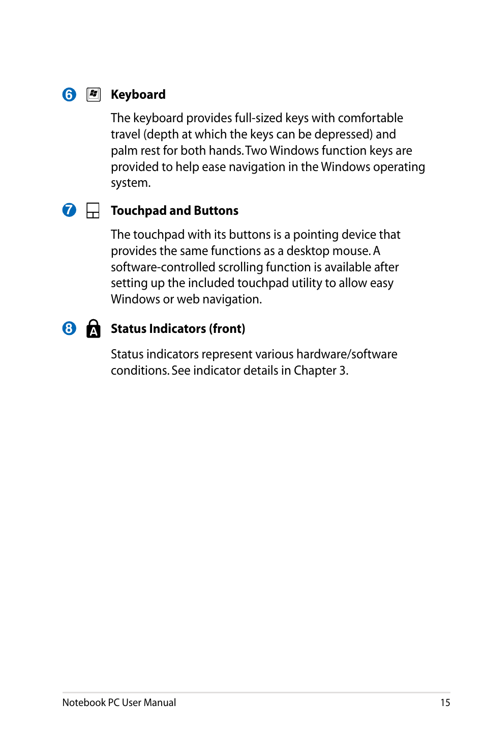 Asus E5165 User Manual | Page 15 / 108