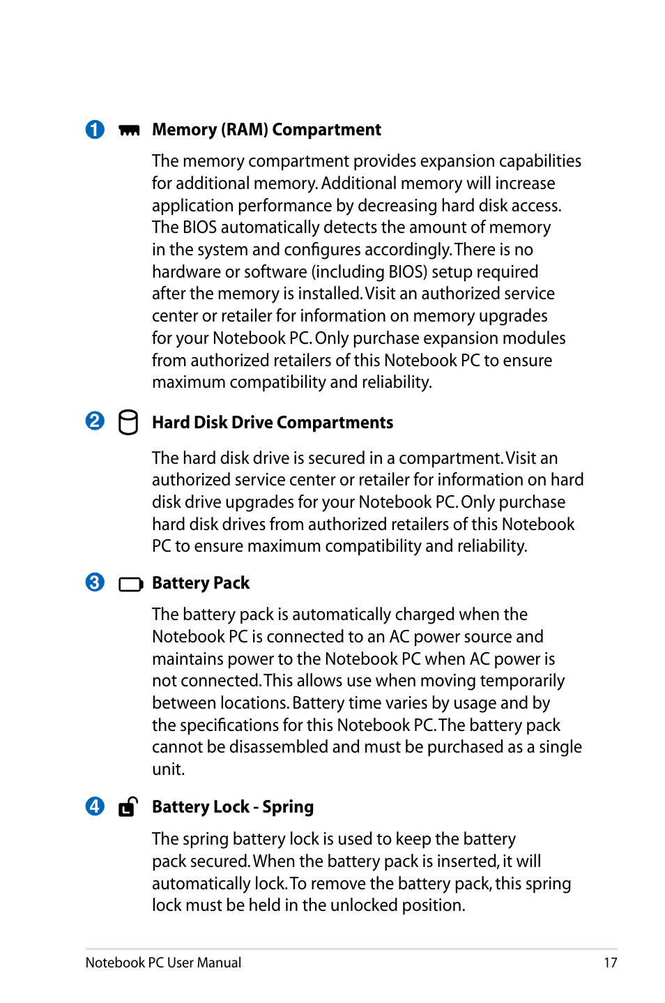 Asus E5165 User Manual | Page 17 / 108