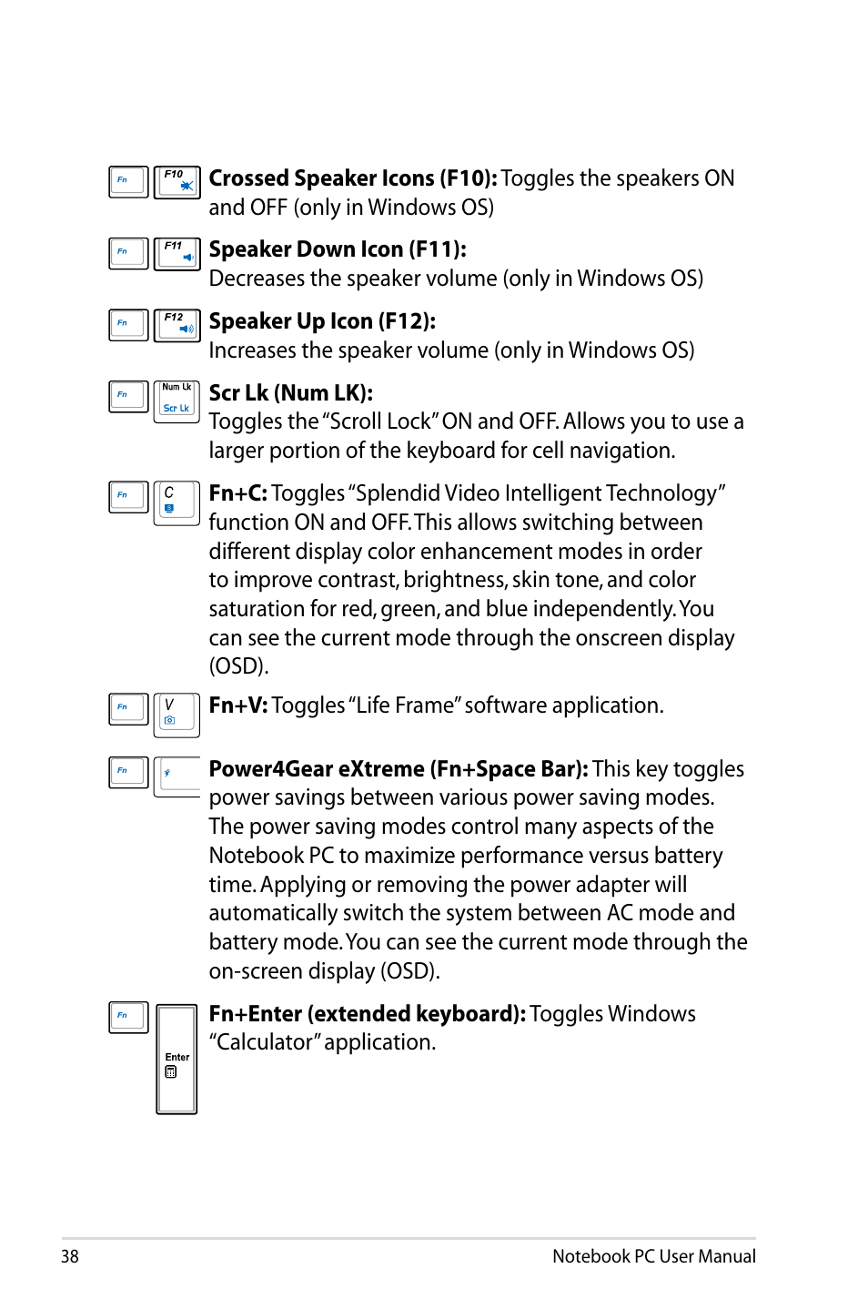 Asus E5165 User Manual | Page 38 / 108