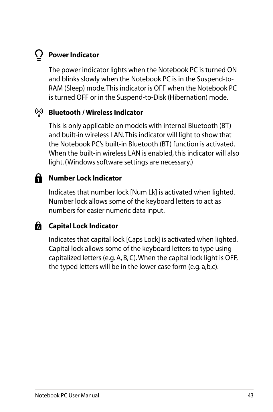 Asus E5165 User Manual | Page 43 / 108