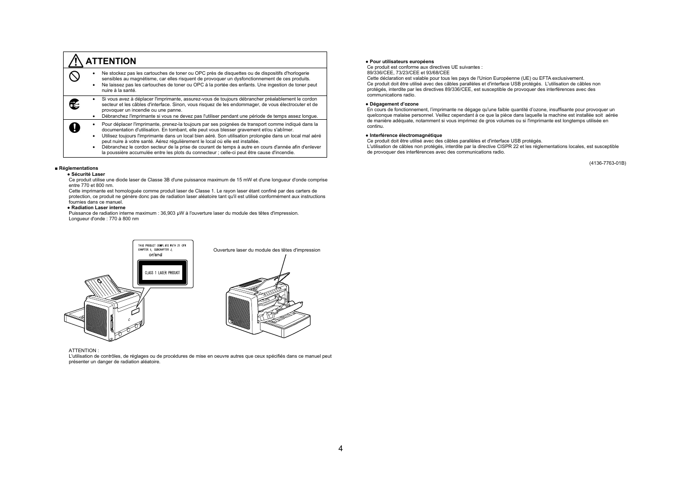 Attention | Konica Minolta PagePro 1350E User Manual | Page 5 / 38