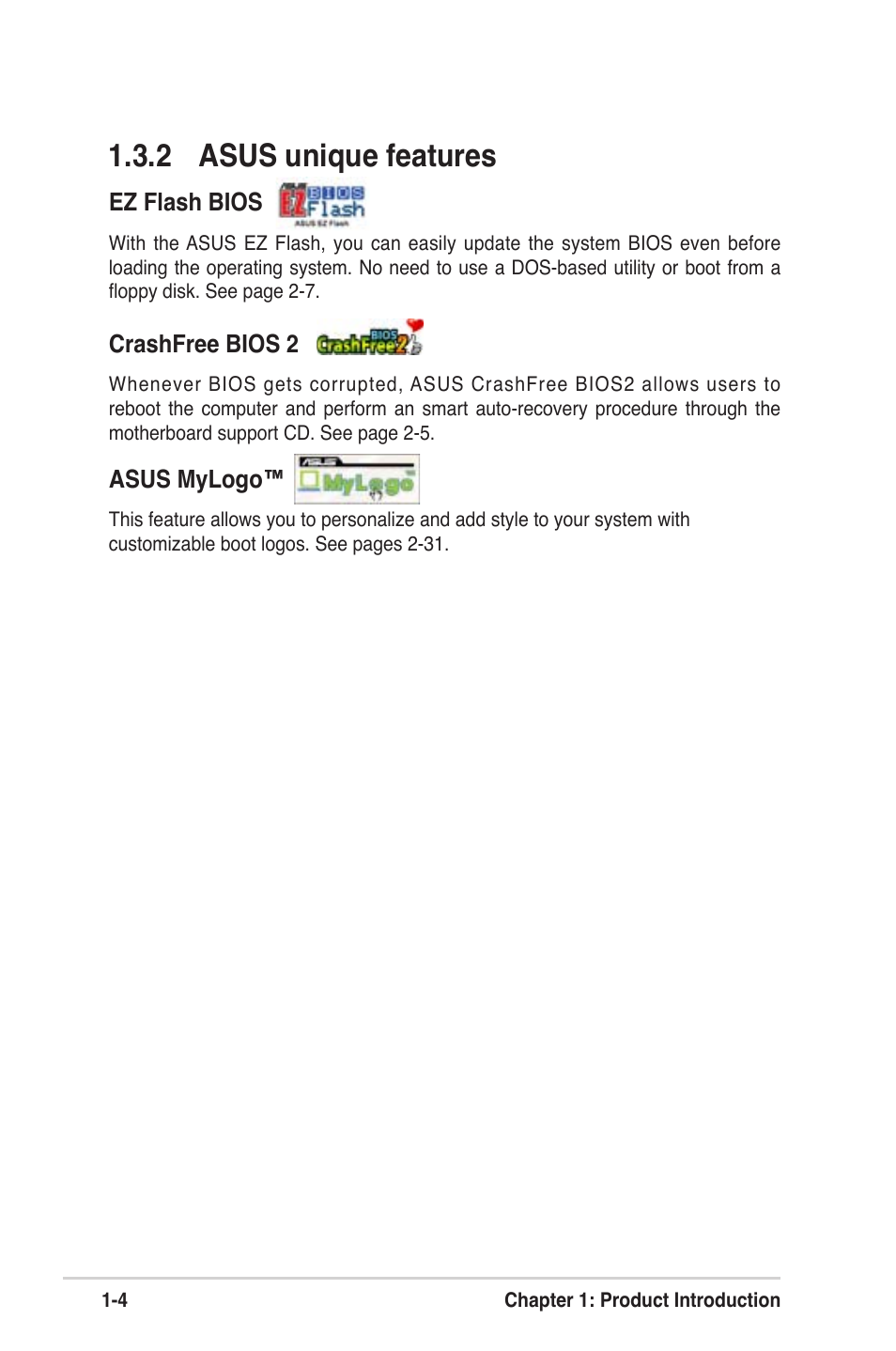 2 asus unique features | Asus MOTHERBOARD ULTRA P5V-VM User Manual | Page 14 / 78