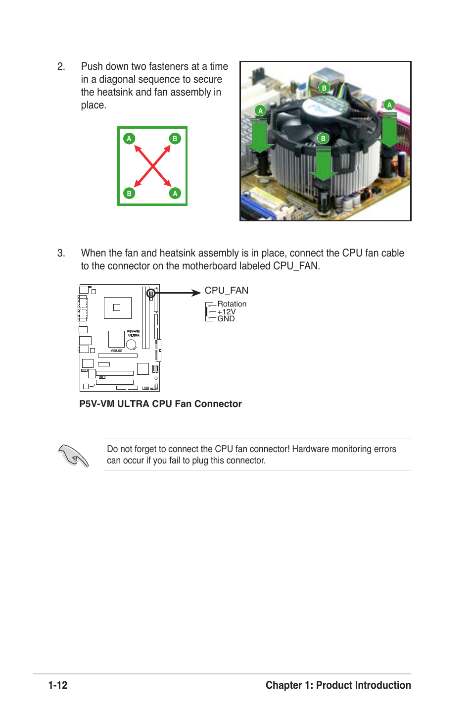 12 chapter 1: product introduction | Asus MOTHERBOARD ULTRA P5V-VM User Manual | Page 22 / 78