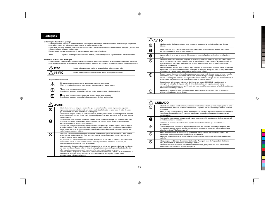 Aviso, Cuidado | Konica Minolta PagePro 1380MF User Manual | Page 23 / 56