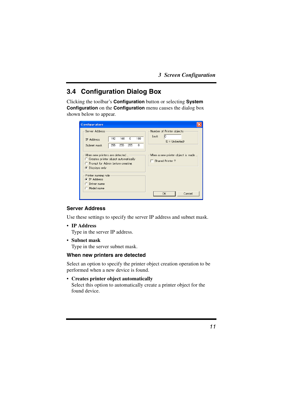 4 configuration dialog box, Configuration dialog box | Konica Minolta BIZHUB C30P User Manual | Page 16 / 20