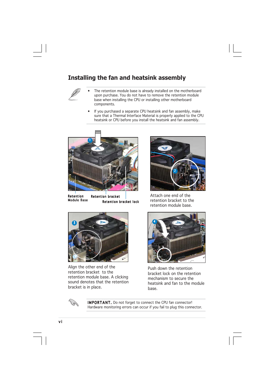 Installing the fan and heatsink assembly | Asus AE1 User Manual | Page 6 / 8