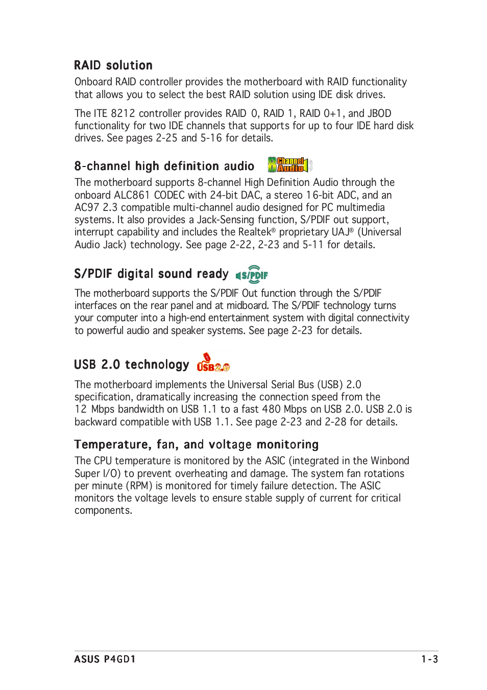 Asus P4GD1 User Manual | Page 17 / 122