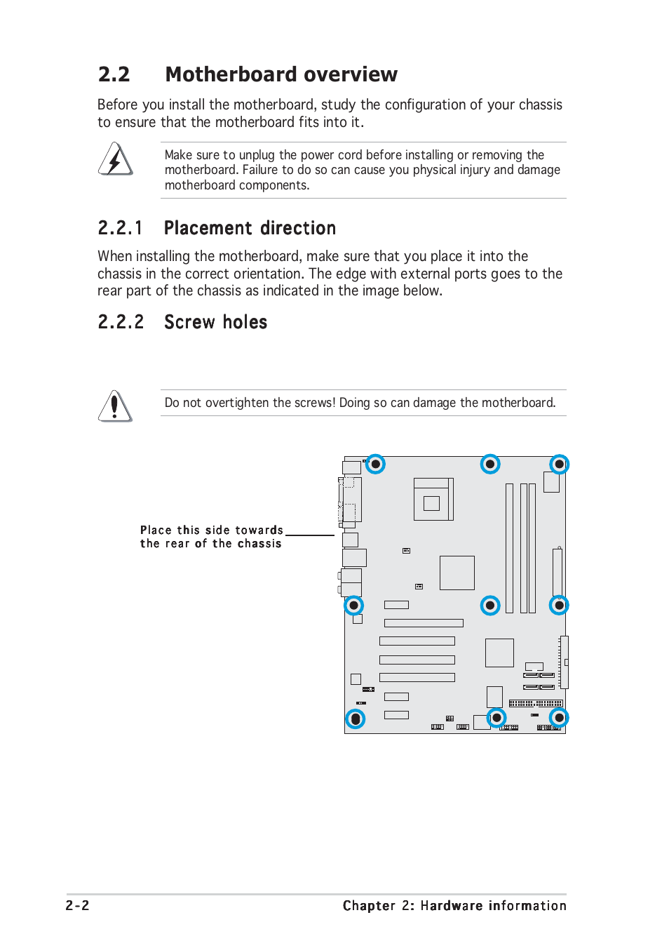 2 motherboard overview | Asus P4GD1 User Manual | Page 22 / 122