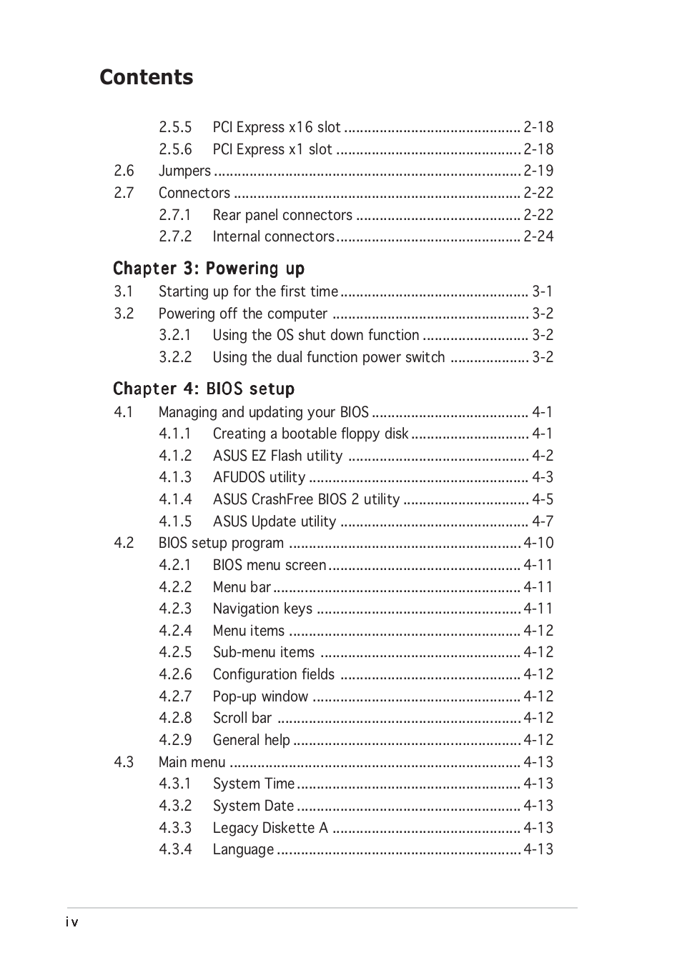 Asus P4GD1 User Manual | Page 4 / 122