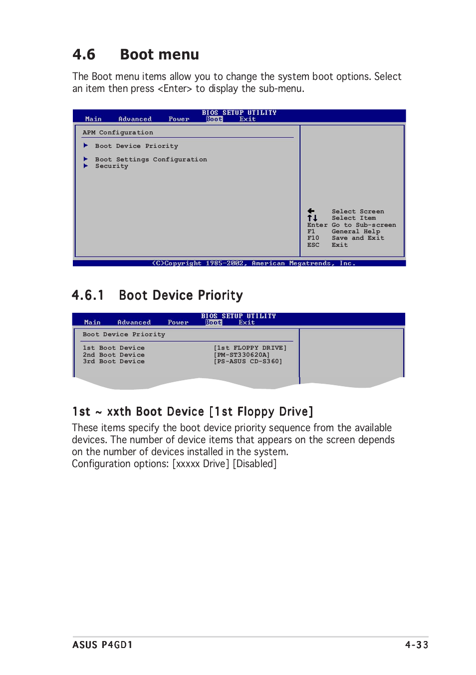 6 boot menu | Asus P4GD1 User Manual | Page 91 / 122