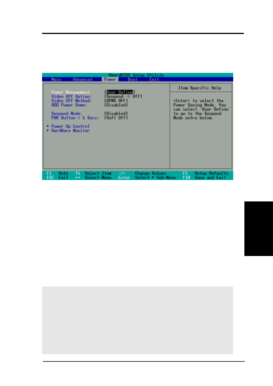 Bios setup, 5 power menu | Asus CUPLE-VM JumperFree PC133 User Manual | Page 63 / 92