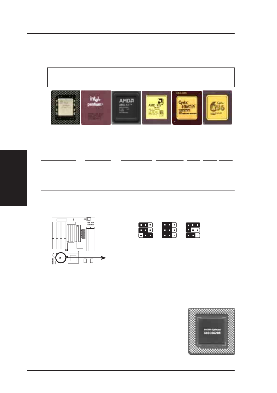 Iii. installation, Compatible cyrix cpu identification, 14 asus vx97 user’s manual | Jumpers) iii. inst alla tion | Asus VX97 User Manual | Page 14 / 60