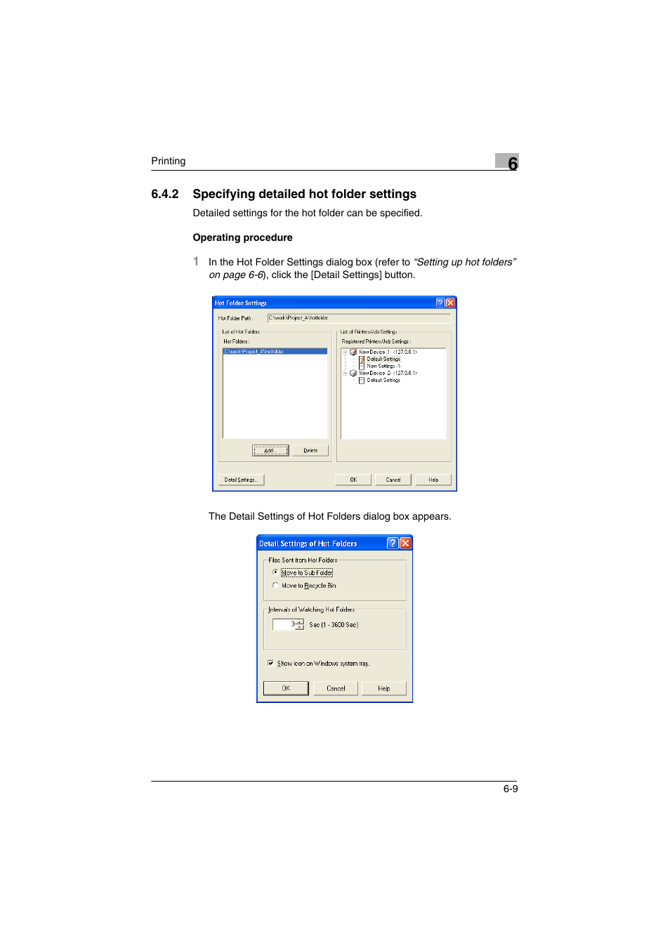 2 specifying detailed hot folder settings, Specifying detailed hot folder settings -9 | Konica Minolta bizhub C31P User Manual | Page 42 / 60