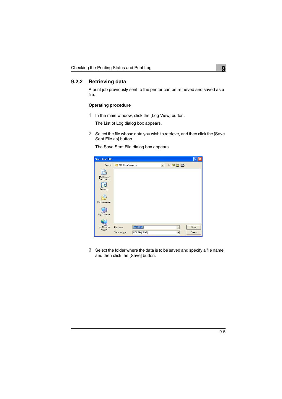 2 retrieving data, Retrieving data -5 | Konica Minolta BIZHUB C30P User Manual | Page 56 / 60