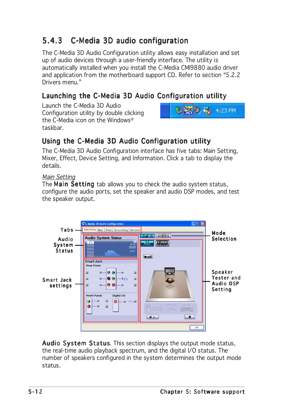 Using the c-media 3d audio configuration utility | Asus P5GD2 User Manual | Page 116 / 134