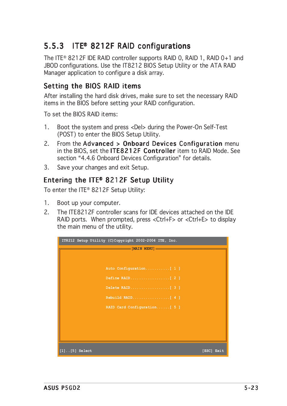 3 ite ite ite ite ite, 8212f raid configurations | Asus P5GD2 User Manual | Page 127 / 134