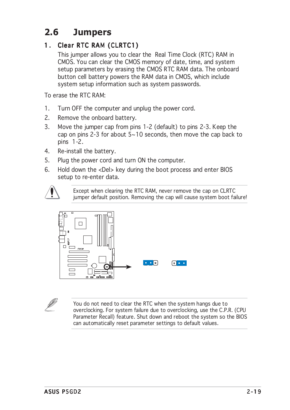 6 jumpers | Asus P5GD2 User Manual | Page 41 / 134