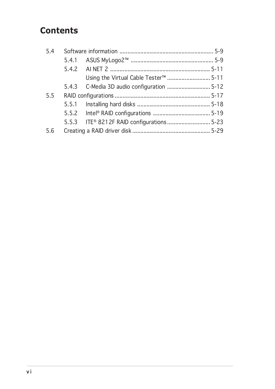 Asus P5GD2 User Manual | Page 6 / 134