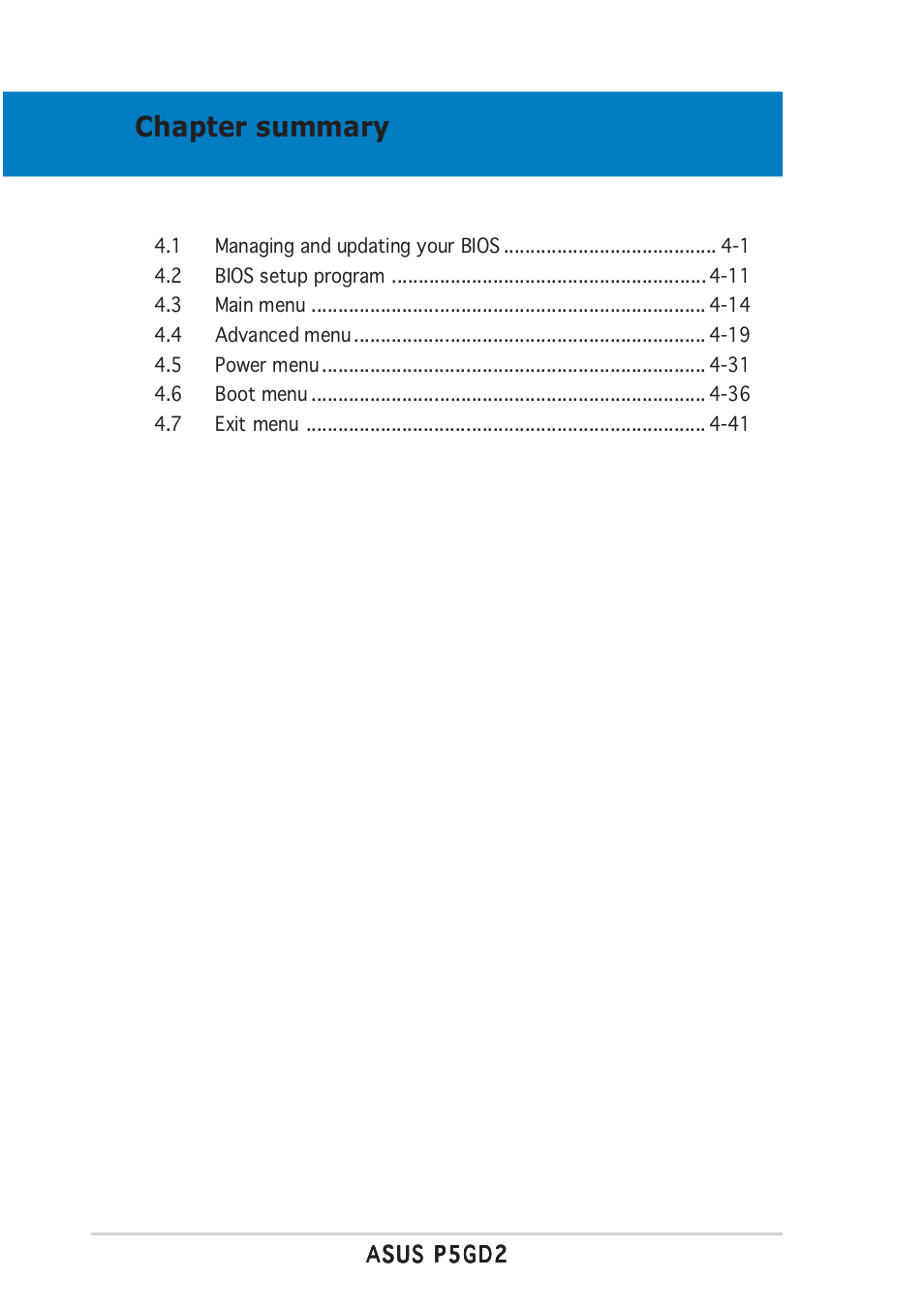 Chapter summary | Asus P5GD2 User Manual | Page 60 / 134