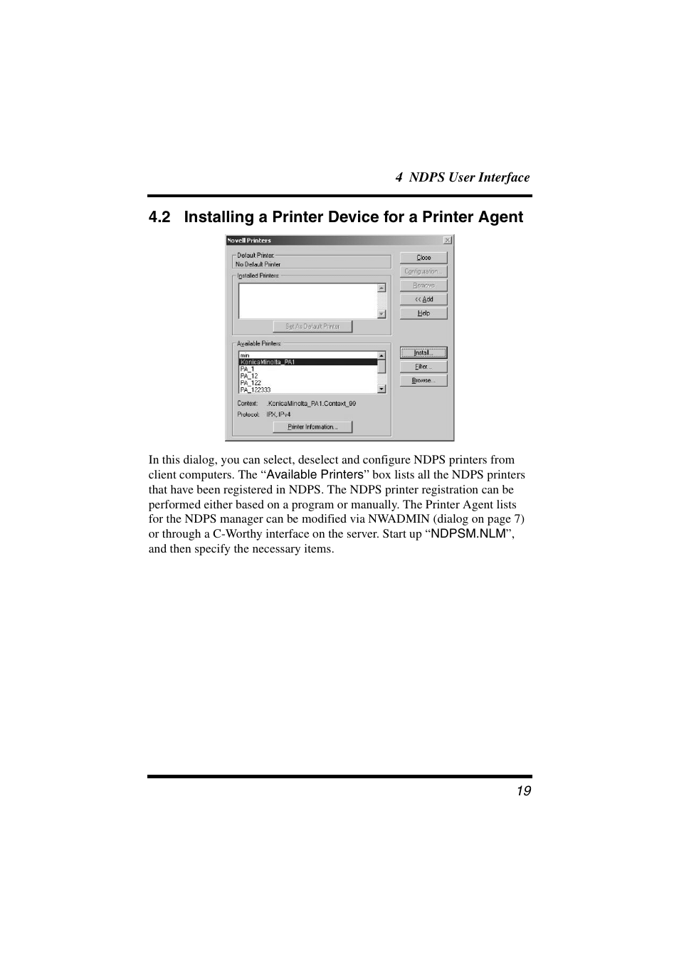 2 installing a printer device for a printer agent | Konica Minolta BIZHUB C30P User Manual | Page 26 / 47