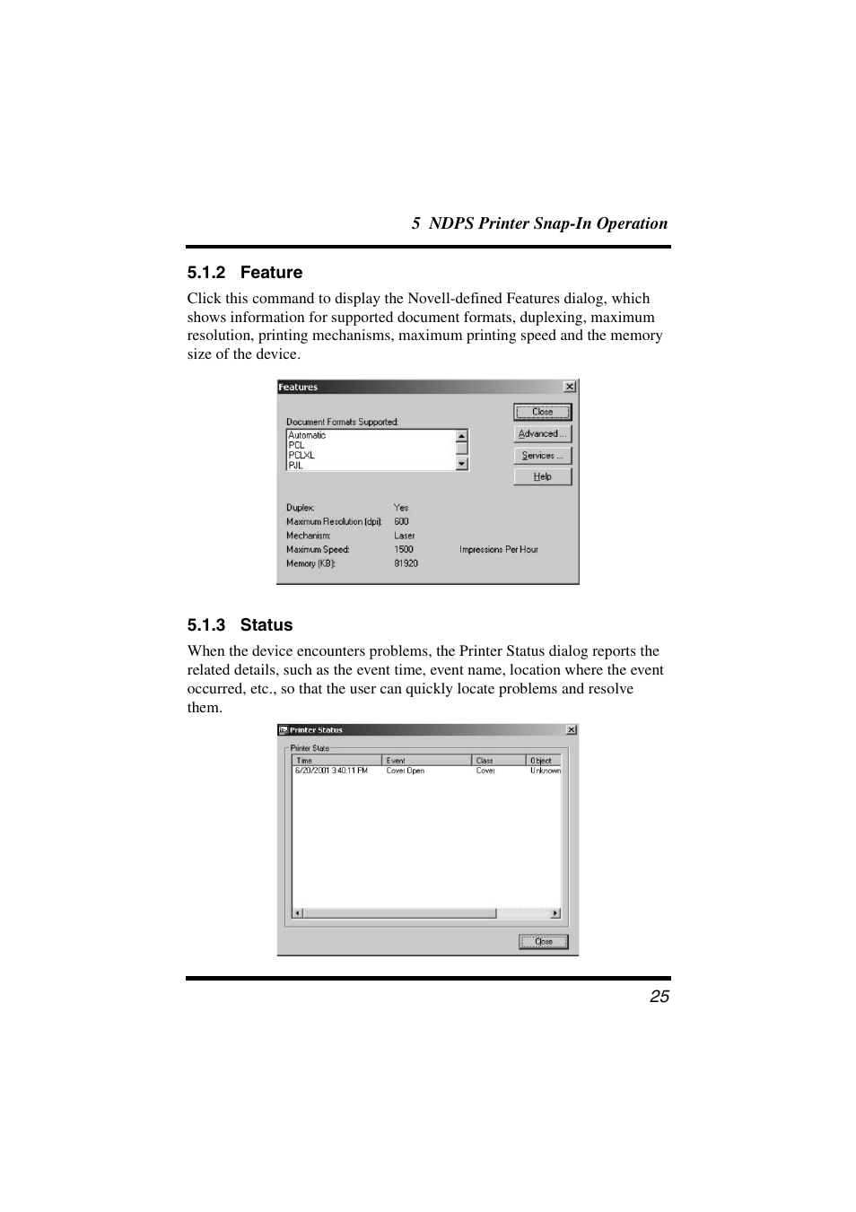 2 feature, 3 status, Feature | Status | Konica Minolta BIZHUB C30P User Manual | Page 32 / 47