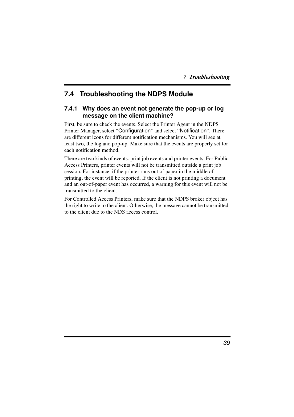 4 troubleshooting the ndps module | Konica Minolta BIZHUB C30P User Manual | Page 46 / 47