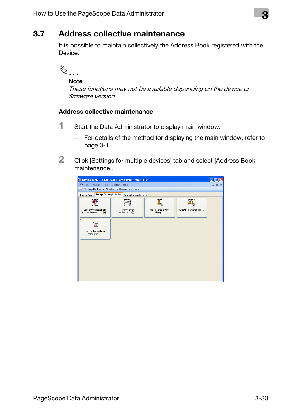 7 address collective maintenance, Address collective maintenance -30 | Konica Minolta bizhub C31P User Manual | Page 38 / 106