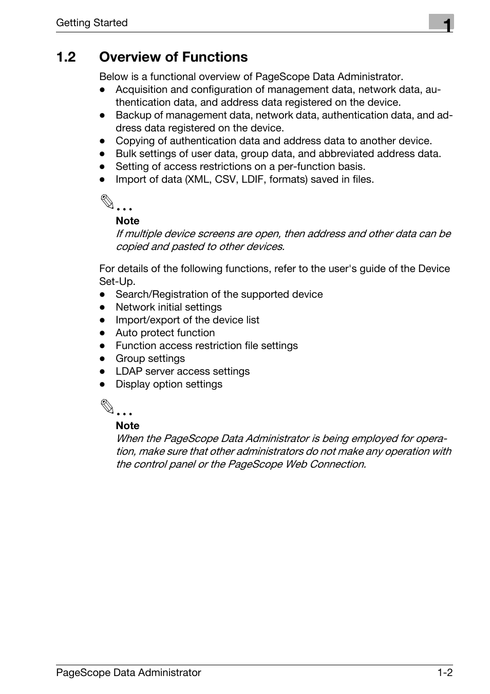 2 overview of functions, Overview of functions -2 | Konica Minolta bizhub C31P User Manual | Page 6 / 106