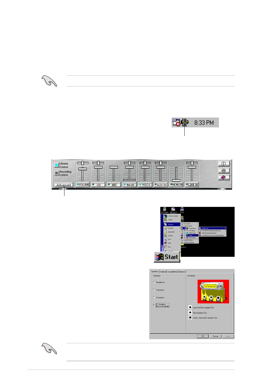 3 multi-channel audio feature | Asus P4B266 User Manual | Page 112 / 128