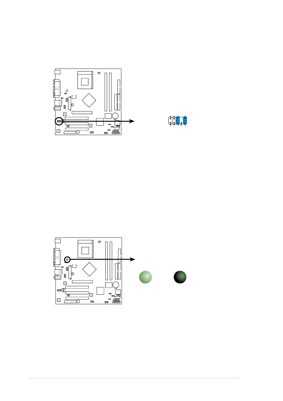 A7n8x-vm front panel audio connector fpaudio, A7n8x-vm onboard led pwr_led1 | Asus Motherboard A7N8X-VM User Manual | Page 28 / 64